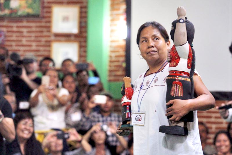 María de Jesús Patricio Martínez, candidata a la Presidencia de la República por el Congreso Nacional Indígena ■ FOTO: LA JORNADA