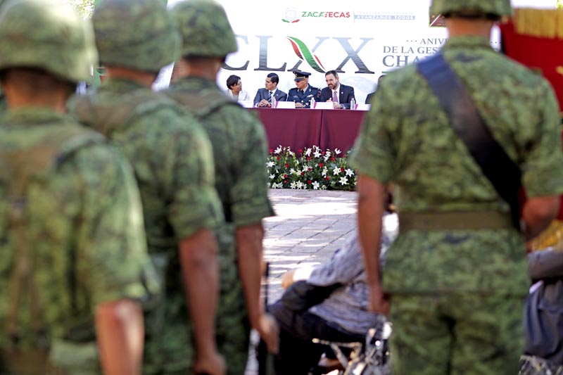 Este miércoles el gobernador Alejandro Tello asistió a la ceremonia militar por el 170 aniversario de la Gesta Heroica de los Niños Héroes de Chapultepec ■ FOTO: ANDRÉS SÁNCHEZ