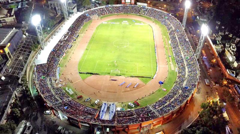 Vista aérea del estadio de futbol de la capital zacatecana n foto: dron de la jornada zacatecas
