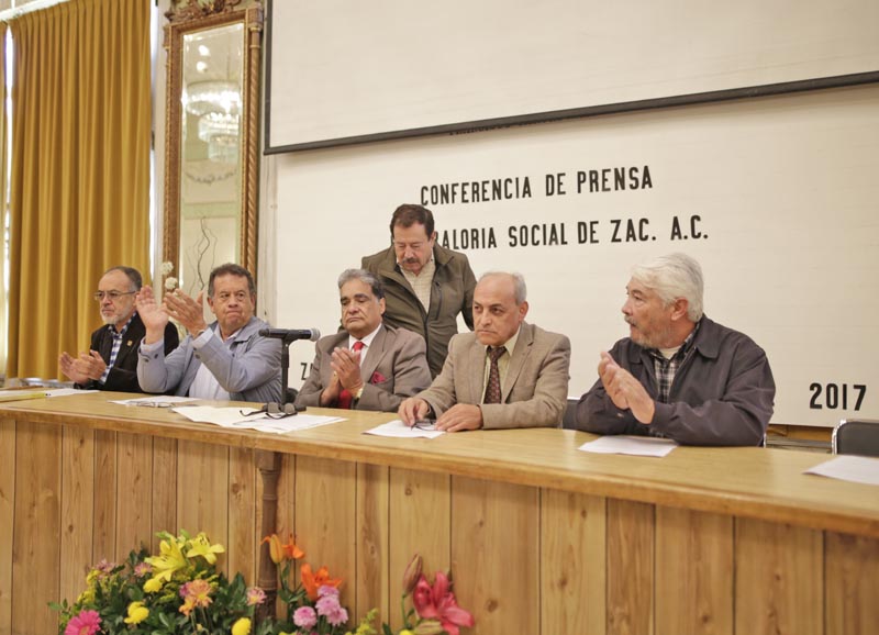 Conferencia de prensa ofrecida por el Observatorio Zacatecano de la Función Pública ■ FOTO: ANDRÉS SÁNCHEZ