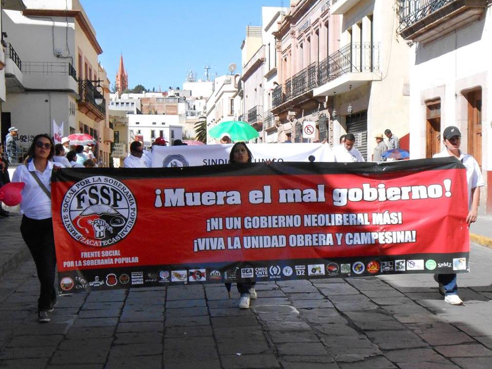 Imagen de archivo de un marcha del Frente Social por la Soberanía Popular ■ foto: FACEBOOK DEL FSSP
