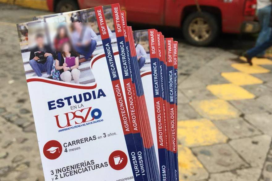 Promoción para captación de alumnos en la Universidad Politécnica del Sur de Zacatecas (UPSZ) ■ FOTO: FACEBOOK