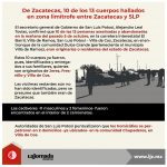 De Zacatecas, 10 de los 13 cuerpos hallados en zona limítrofe entre Zac y SLP