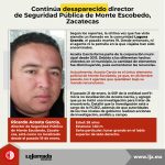 Continúa desaparecido director de Seguridad Pública de Monte Escobedo, Zacatecas
