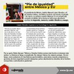 “Pie de igualdad” entre México y EU