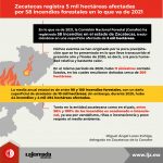 En Zac, 5 mil has afectadas por 58 incendios fores