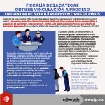 Fiscalía de Zacatecas obtiene vinculación a proceso en contra de 3 policías preventivos de Pinos