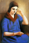 Pablo Picasso. Olga pensativa. Pastel. 105 x 74 cm. 1923. Museo Picasso, París, Francia.