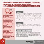 Secretaría General de Gobierno de Zacatecas convoca a la sociedad a participar en la Estrategia para la Construcción de Paz (1)