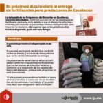 En próximos días iniciará la entrega de fertilizantes para productores de Zacatecas