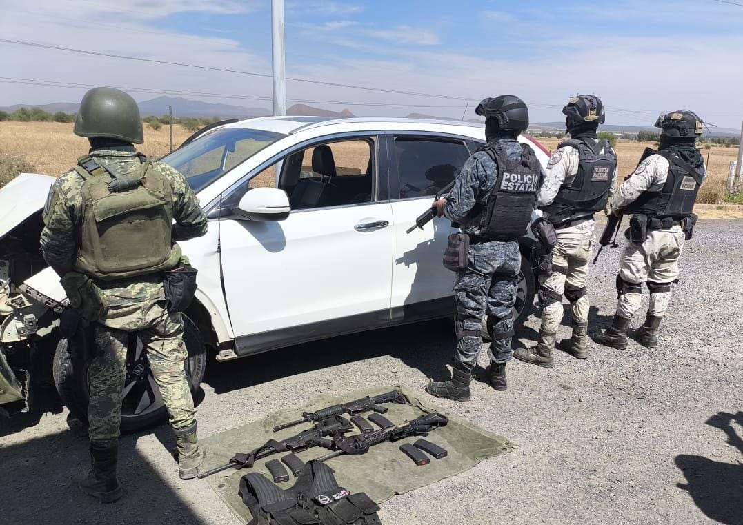 Asestan Fuerzas de Seguridad golpe a grupos delincuenciales; aseguran armamento en Tepetongo, Villanueva y Villa González Ortega