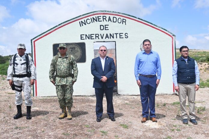 Las drogas incineradas fueron 29.1 kilos de marihuana, 36.76 gramos de metanfetamina y 77.972 gramos de cocaína. Foto: Cortesía