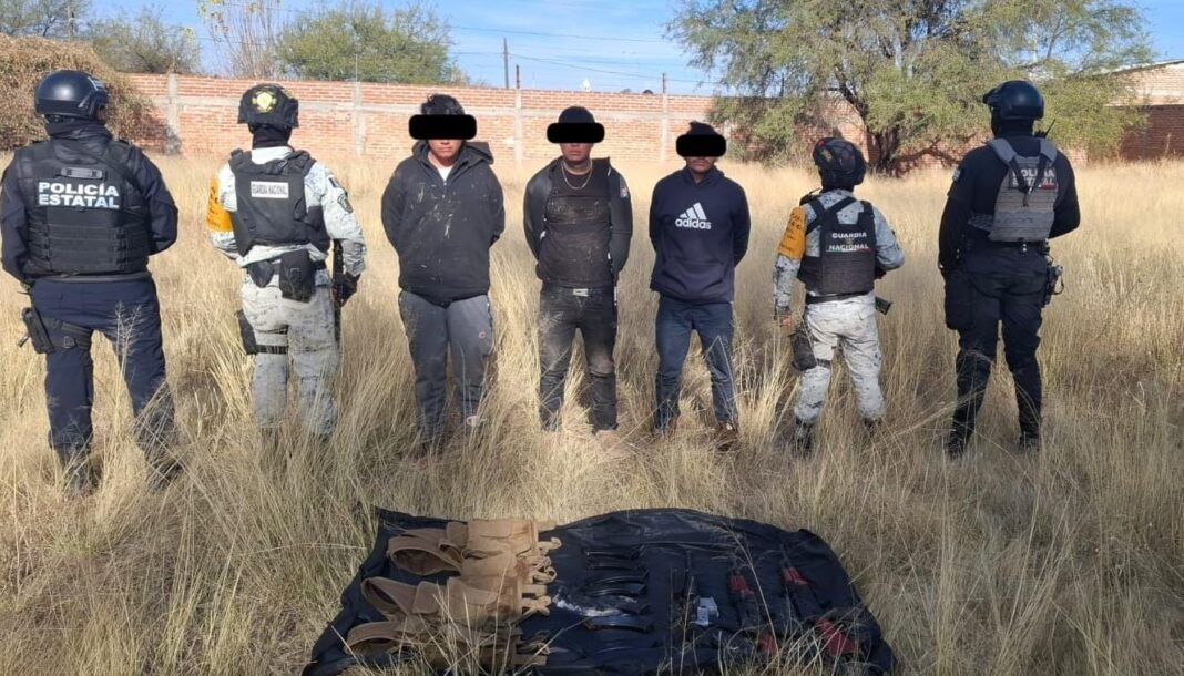 Los detenidos son originarios de Puebla y Zacatecas. Foto: Gobierno del Estado de Zacatecas 
