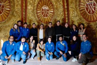 Autoridades del Centro INAH Zacatecas realizaron, el 18 de marzo de 2025, una entrega de los trabajos de atención a los franciscanos, custodios del inmueble. Foto Juan Carlos Basabe, CINAH Zacatecas