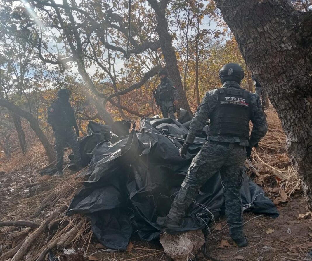 El campamento evidencia la presencia de una célula delictiva. Foto: Cortesía.
