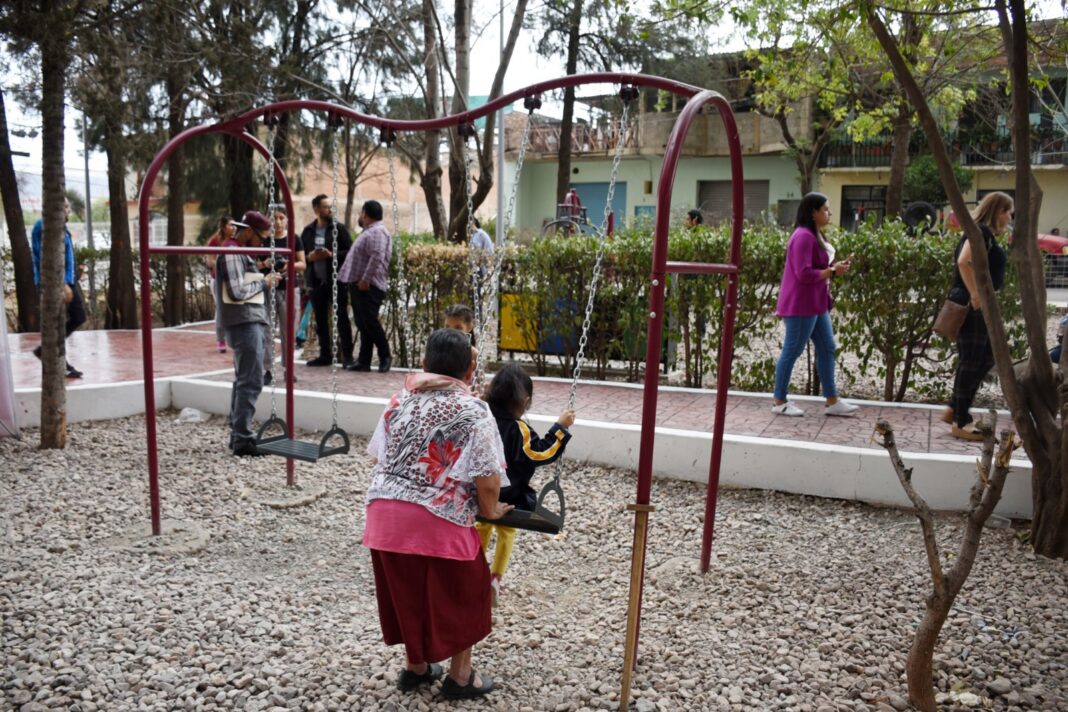 El parque recién remodelado es ya disfrutado por la comunidad. Foto: Ayuntamiento de Guadalupe