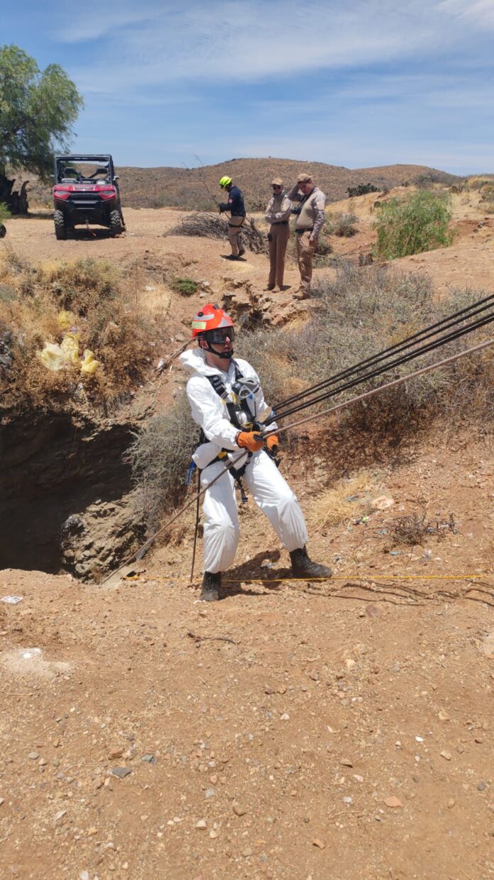 (1) Durante estas acciones, personal especializado y capacitado descendió a rapel hasta los sitios para efectuar las exploraciones correspondientes. Foto: Cortesía