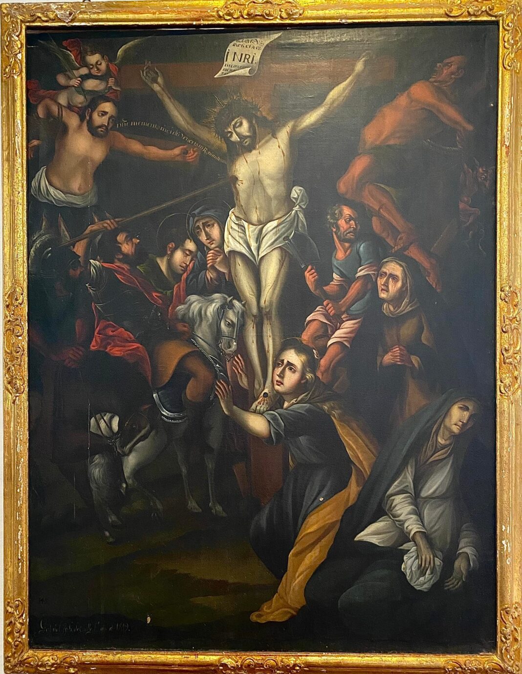Gabriel José de Ovalle. Jesús atravesado por la lanza. Siglo XVIIl. Secretaría de Cultura-INAH-Museo de Guadalupe.