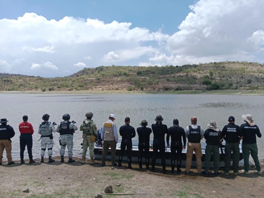 Las autoridades realizaron una prospección en un polígono específico en campo y en un cuerpo de agua. Foto: Cortesía.