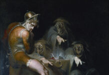Macbeth consultando la visión de la cabeza armada, de Johann Heinrich Füssli.