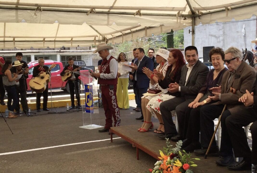 Manuel Felguérez durante su homenaje en Valparaíso, Zacatecas, 19 de junio de 2019.