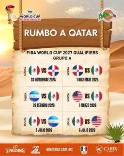 La Selección mexicana de basquetbol buscará su boleto al Mundial de Qatar 2027. Foto: Cortesía.