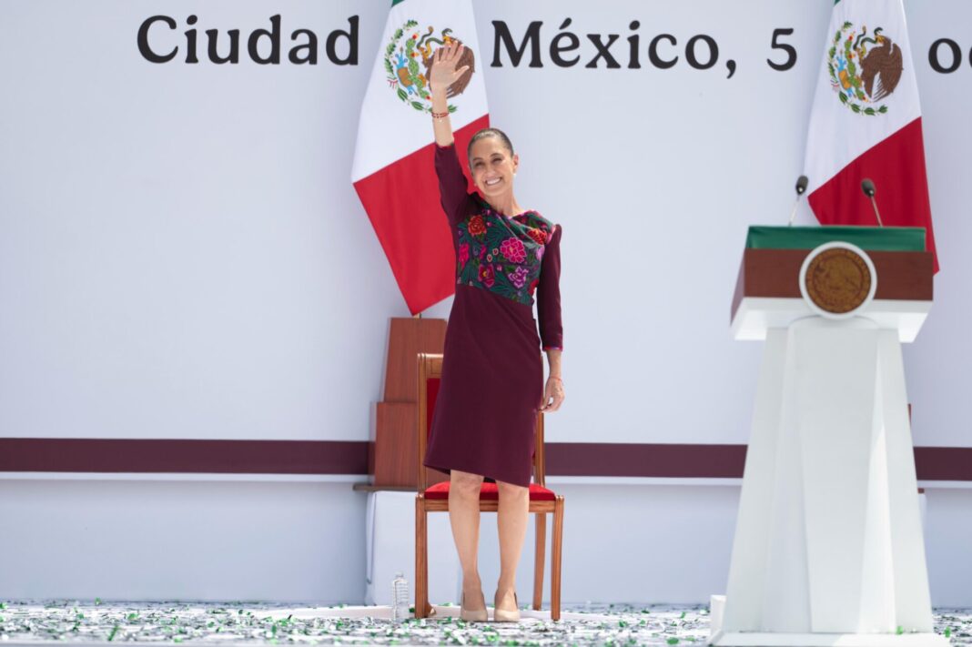 La presidenta Claudia Sheinbaum dio su informe en el Zócalo capitalino. Foto: Cortesía.