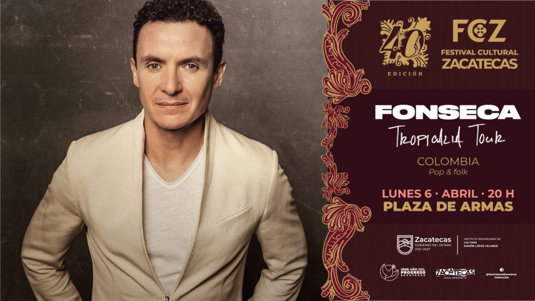 Fonseca, se presentará el lunes 6 de abril, a las 20:00 horas, en la Plaza de Armas. Foto: Cortesía.