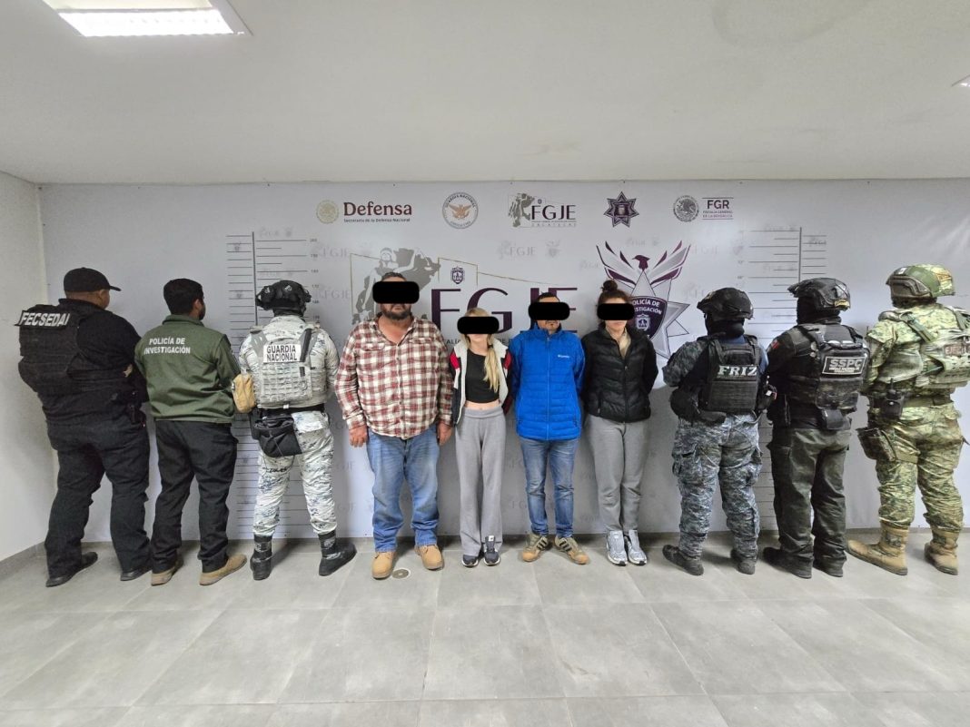 Los detenidos son originarios de Zacatecas, Jalisco y una de ellas del extranjero. Foto: Cortesía.