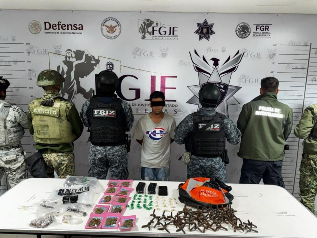 El detenido fue identificado como Jonathan N., de 23 años quien fue puesto a disposición de la autoridad competente. Foto: Cortesía.