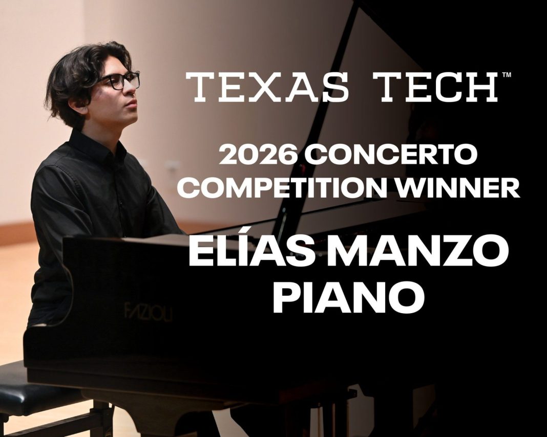 Elías Manzo, 2026 Concerto Competition Winner. Foto tomada del FB de Texas Tech School of Music
