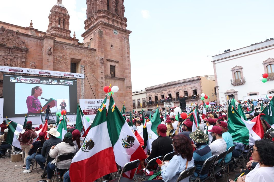 La presidenta Claudia Sheinbaum Pardo presentó un balance económico, en el cual destacó que en abril de 2026 se crearon 669 mil empleos formales. Foto: Cortesía.