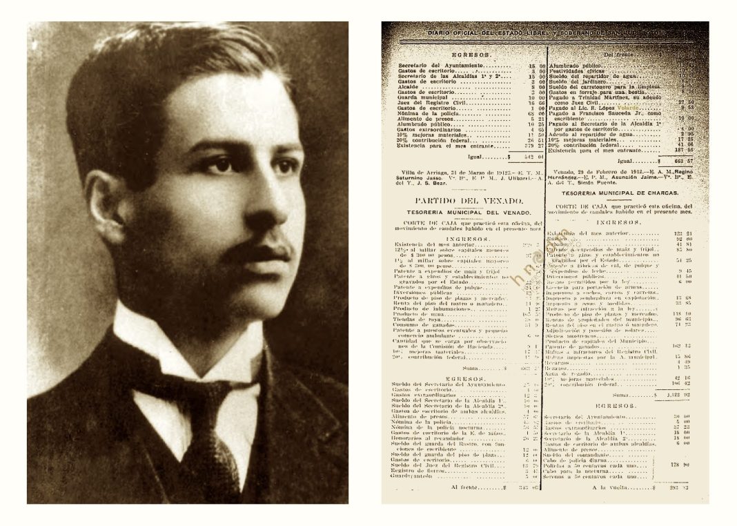 Ramón López Velarde ganaba 9.58 pesos, consignados en el registro de gastos de la Tesorería del Venado