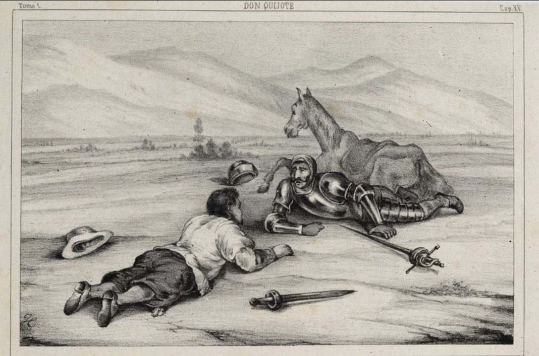 El ingenioso Hidalgo don Quijote de la Mancha. Tomo II. Capítulo 15. Imagen de Heredia, Joaquín. s.XIX.
