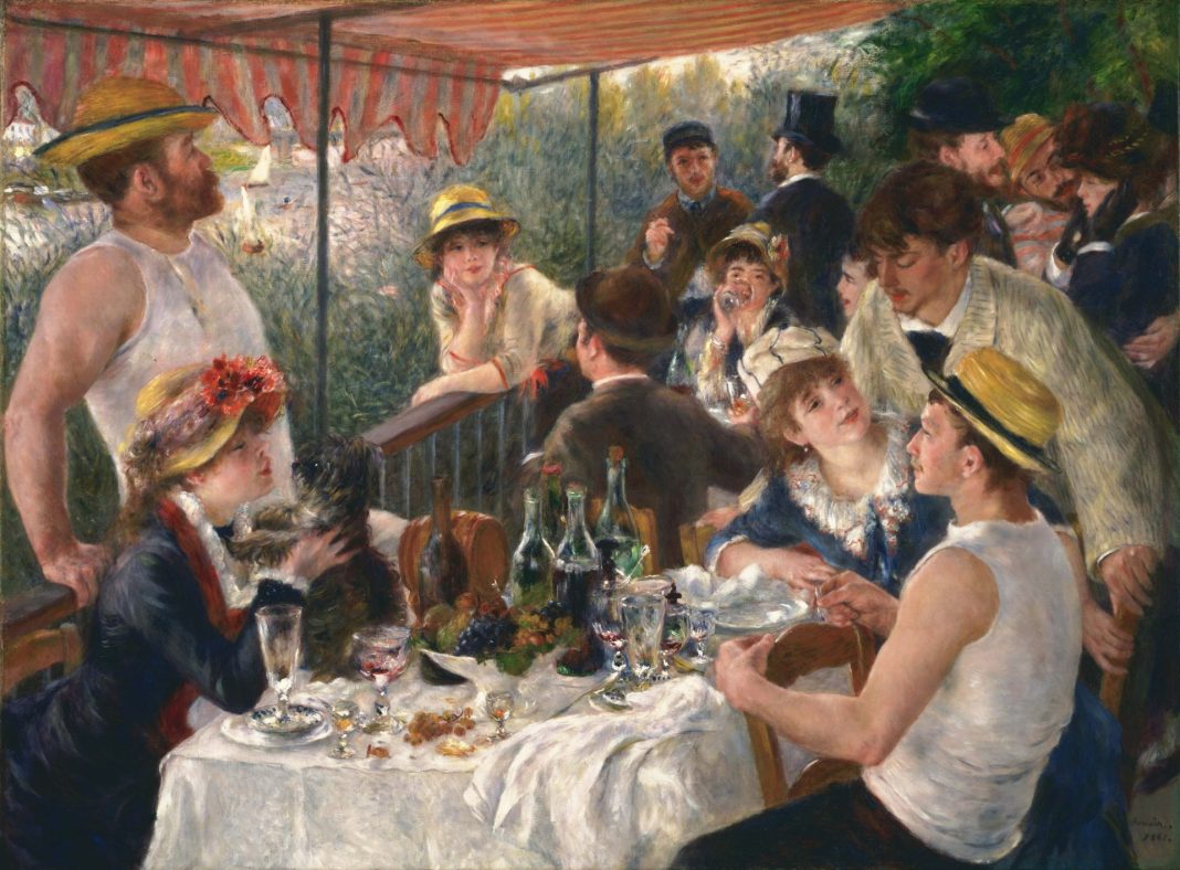 Pierre Auguste Renoir. Luncheon of the Boating Party. Colección Phillips, Washington D. C. Obra con 15 personajes.